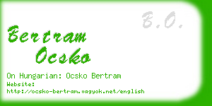 bertram ocsko business card